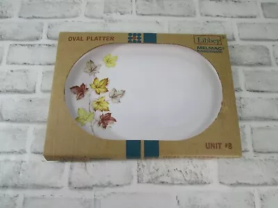 Vintage Libbey Melmac Oval Serving Platter Rustic Leaves Dinnerware  Leaf  • $24.99