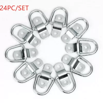 24pcs 1/4  Zinc-plated Steel D Ring Tie Down Anchor For Car Truck Trailers RV Bo • $23.69