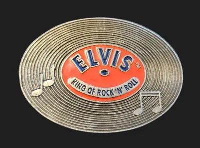 Elvis Presley Special Edition Belt Buckle Old 45 Vinyl Record Numbered Made USA • $59.97