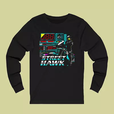 Street Hawk Men's Long Sleeve Black T-Shirt Size S-2XL • $31.49