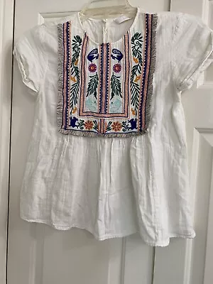 Zara Boho Peasant Embroidered Top Sx XS • $19.98