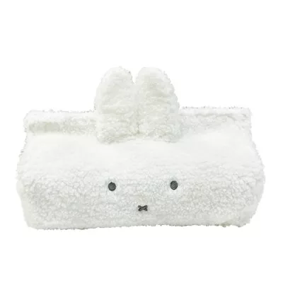 T's Factory Miffy Plush Fluffy Tissue Case Cover With Ears White From Japan NEW • $28.95