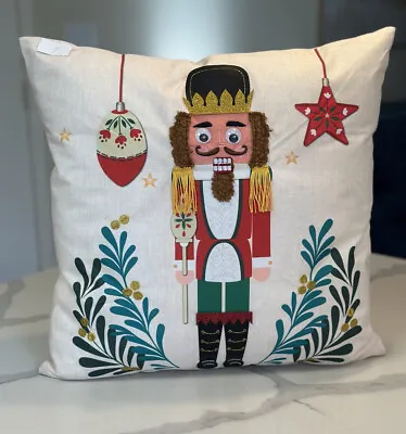Nutcracker Throw Pillow Christmas Cushion Holiday Decor • $12