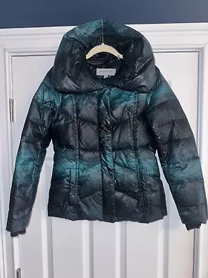 Women’s Andrew Marc New York Light Puffer Jacket Size Small Black/Teal • $30