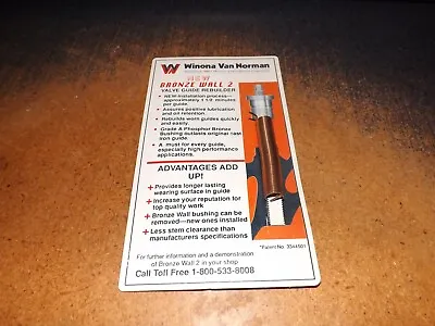 Winona Van Norman Bronze Wall 2 Valve Guide Rebuilder Insert • $5