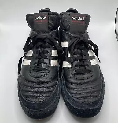 Adidas Mundial Goal Black White Indoor Soccer Shoes Mens Sz 8.5 Gum Sole 019310 • $48