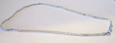 .925 Italy FAS Sterling Silver HERRINGBONE Necklace 11.7g 17  Super Cute • $24.89