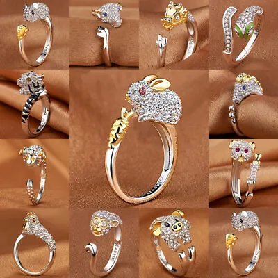 Handmade Animal Cute Rings Gift For Fashion Women 925 Silver Jewelry Adjustable • $2.73