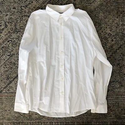 VINCE Mens Size XL Reverse Placket Button Front Slim Fit Shirt White • $28