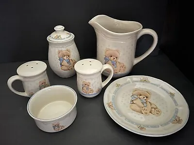 Vintage Tienshan Theodore County Bear Stoneware Dishes Set • $42.90