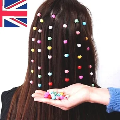Mini Plastic Hair Claw Clips Grips For Womens Girls Candy Colour Beads Headwear • £2.95