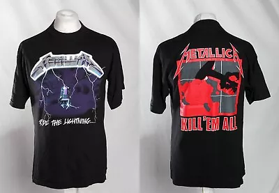 Metallica T-Shirt Vintage Single Stitch 1989 Ride The Lightning Men's Large! • £105