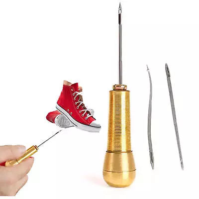 1 Set Sewing Shoe Repair Tool Awl Leather Craft Kit Tools With 3 Needles • $8.69
