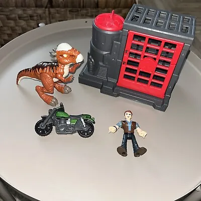 Imaginext Jurassic World Stygimoloch Dinosaur With Owen And Bike Playset • £10