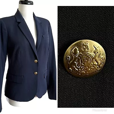 J Crew Mercantile Navy School Boy Blazer Womens 4 Stretch Jacket Gold Buttons • $49.97