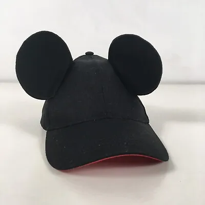 Disney MICKEY MOUSE Adjustable Baseball Cap With Ears Adult Black • $11.99