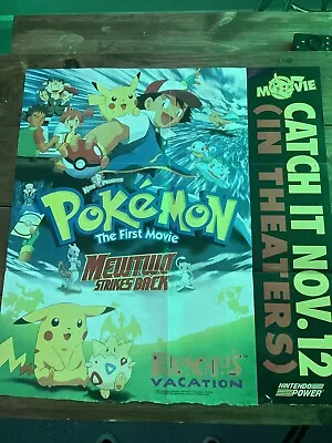 Vintage Pokemon The First Movie 1997 Nintendo Power Promo Poster • $10