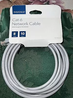 Insignia 8 Ft Cat-6 Ethernet Network Cable DSL Cable Modems Switches - Gray • $1.99
