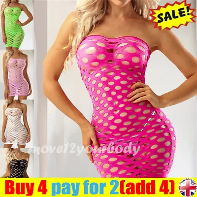 Sexy Mesh Big Fishnet Dress Body Stocking Nightwear Lingerie Sleepwear Bodysuit! • £4.09