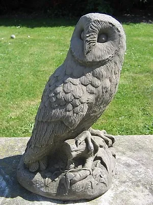 Stone Owl Garden Statue Garden Gift Owl Ornament • £34.99