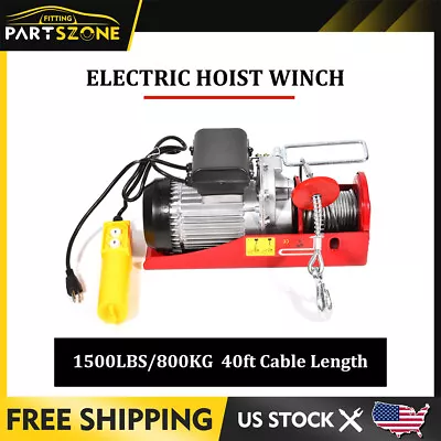 Electric Hoist Crane Overhead Garage Winch Remote Control Auto Lift 800KG 1300W • $118.99