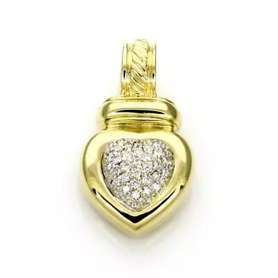 David Yurman Heart Pendan Pave Diamond 18k Yellow Gold • $1750