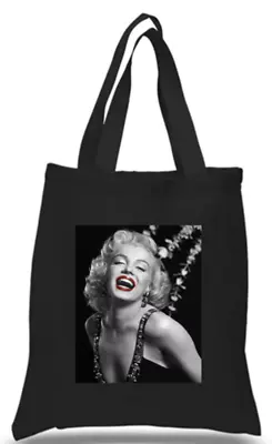 Shopper Tote Bag Cotton Black Cool Icon Stars Marilyn Monroe Ideal Gift Present • £7.99