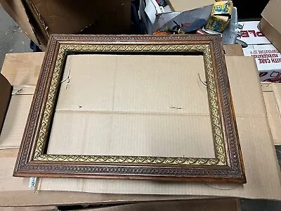 *WOW* Pretty Vintage Oak Picture Frame Rope Pattern -21/17” - 17/13” Art Area • $98