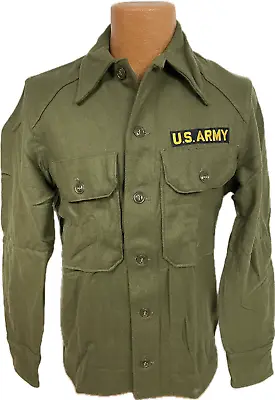 Genuine Vintage US Army 1956 Wool Combat Shirt Small Korean War Era Green OG-108 • $29.99