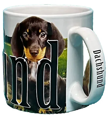 Americaware Dachshund Dog Ceramic Coffee Mug Embossed Letters 18oz Free Dog Toy • $7.50