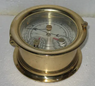 Vintage Wuersch Brass Ship Barometer Thermometer Hygrometer W.Germany • $399.99