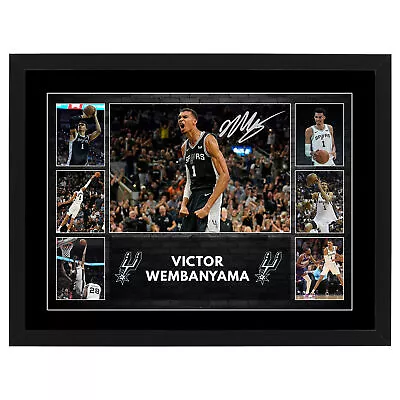 Victor Wembanyama San Antonio Spurs Signed Framed Print Lebron Kobe Jordan • $79