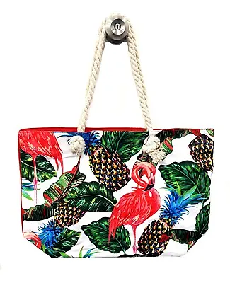 Ladies Girls Nautical Beach Bag Shoulder Straw Summer Tote Holiday Fun Bags  • £5.99