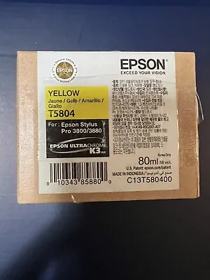 T5804 Yellow Ink Cartridge Epson Stylus Pro 3800/3880 UltraChrome K3 NIB • $42.99