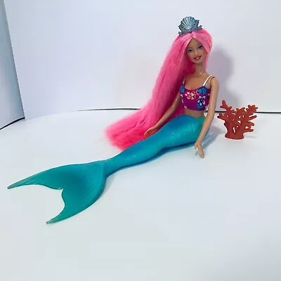 Vintage 2002 Mattel Mermaid Fantasy Barbie Pink Hair Teal Tail Damaged Tail • $53.21