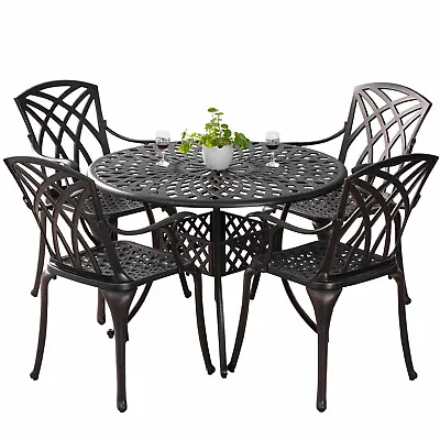 Patio Dining Set Wrought Iron Outdoor Table And Chairs Furniture Set 5 Pieces • $499.99