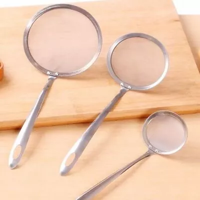 £4.12 • Buy Kitchen Utensil Mesh Strainer Ladle Spider Skimmer Fry Spoons Stainless-Steel 