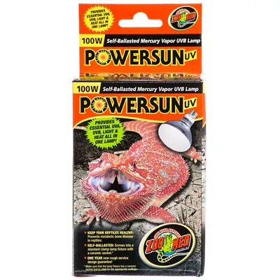 Zoo Med PowerSun UV Mercury Vapor UVB Lamp -Reptile [100 Watt] • $99.87