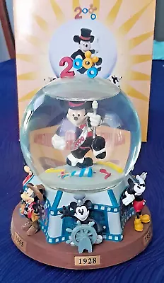 Disney 2000 Mickey Mouse Millennium Musical Water Globe New Original Box • $39.98