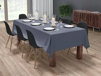 $44.54 • Buy Cotton Plain 6 &8 Seater Table Cover Durable Dining Table Cloth For Dining Table