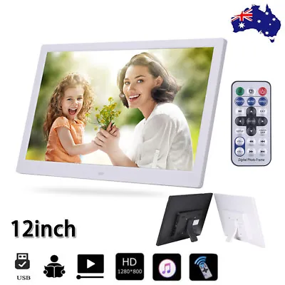 $83.99 • Buy 2022 NEW HD 12'' LED Digital Photo Frame Picture Alarm Clock MP4 Movie Player