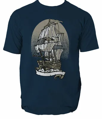£12.99 • Buy Ship Mens T-shirt Shark Sea Ocean Anchor Top S-3XL 