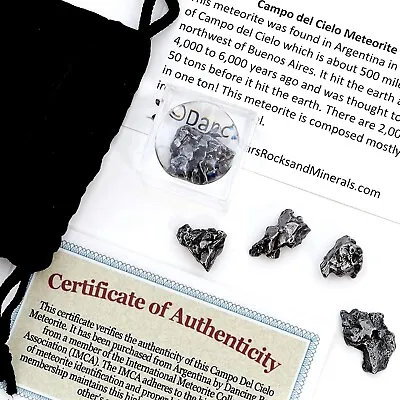 Real Meteorites (5 Pcs) Campo Del Cielo Authenticity Certificate Viewing Box • $14.95