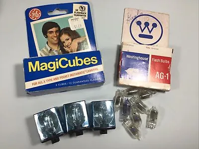 $18 • Buy VTG GE Magicubes Flash Cubes X Magic Cube Camera Westinghouse AG-1 Flash Bulbs