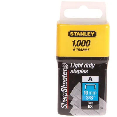 Stanley 0-TRA206T TRA2 Light-Duty Staple 10mm Pack Of 1000 • £5.28