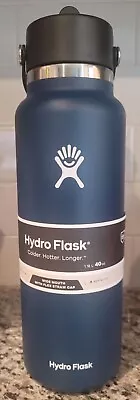 40 Oz Hydro Flask Stainless Steel Wide Mouth Water Bottle With Flex Straw Lid • $26.99