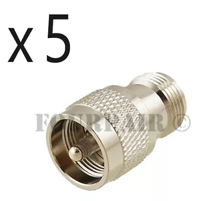 $11.79 • Buy 5 Pack Lot UHF PL-259 Male Plug To N Female Jack RF Adapter Converter Connector