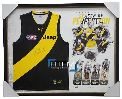 $1295 • Buy Dustin Martin Signed Richmond Jumper Season Of Perfection Framed With 4 Medals