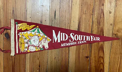 Vintage Souvenir Of Mid South Fair Memphis Tennessee Felt Pennant Rare • $60