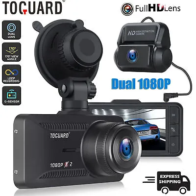 $89.99 • Buy TOGUARD Dual 1080P Dash Cam Front And Rear Car Camera Night Vision DVR Recorder